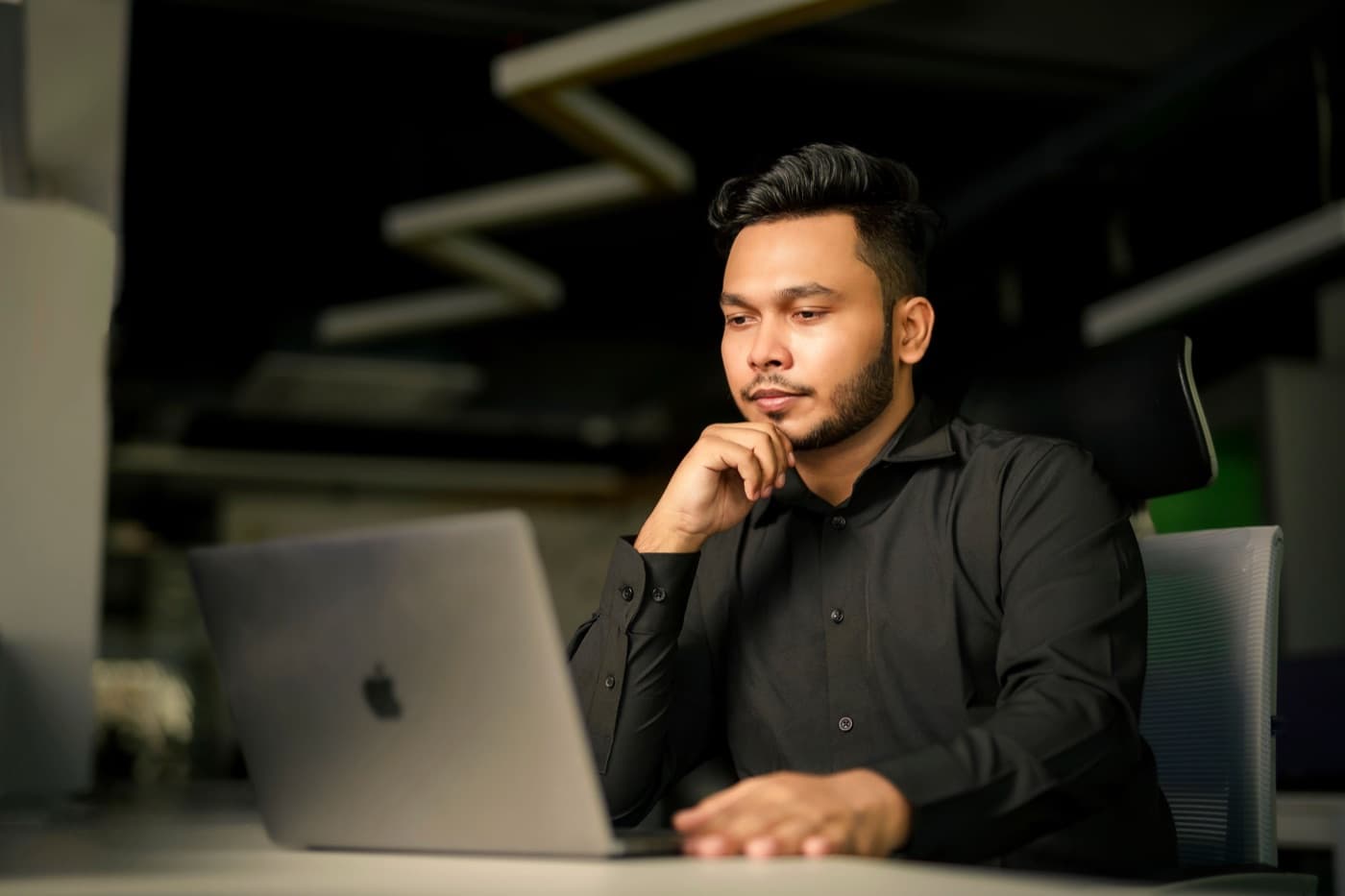 A freelancer working at a desk